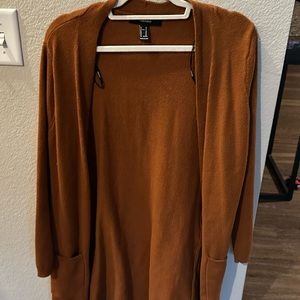 Long Burnt Orange Cardigan